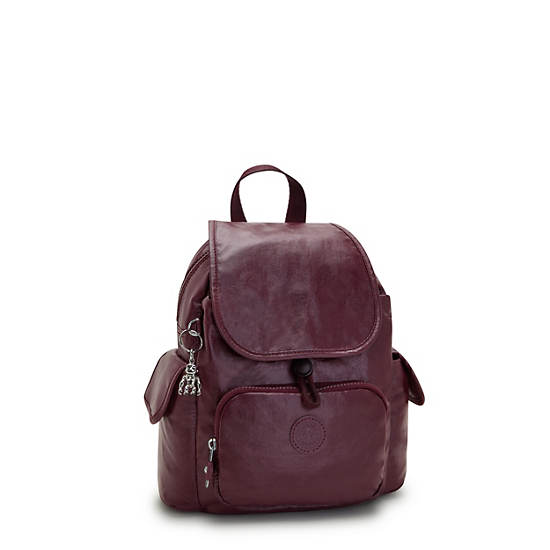 Kipling City Pack Mini Klassieke Metallic Rugzak Bordeaux | BE 1480MQ